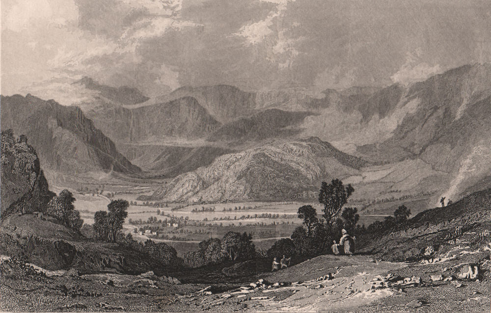 LAKE DISTRICT. Rossthwaite, Borrowdale, from Watenlath road. Cumbria. ALLOM 1839